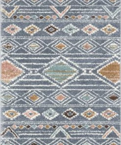 Well Woven Lucerne Moroccan Vintage Diamond Pattern Grey Shag Rug Global