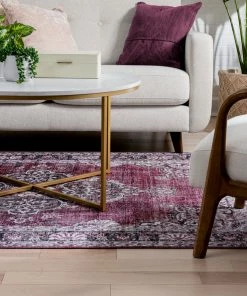 Well Woven Global Tarifa Vintage Bohemian Medallion Red Machine Washable Rug By Chill Rugs