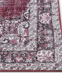 Well Woven Global Tarifa Vintage Bohemian Medallion Red Machine Washable Rug By Chill Rugs