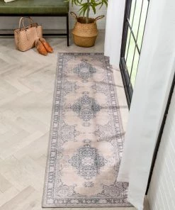 Well Woven Tarifa Vintage Bohemian Medallion Beige Machine Washable Rug By Chill Rugs