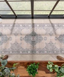 Well Woven Tarifa Vintage Bohemian Medallion Beige Machine Washable Rug By Chill Rugs