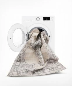 Well Woven Tarifa Vintage Bohemian Medallion Beige Machine Washable Rug By Chill Rugs