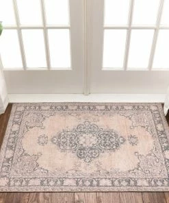 Well Woven Tarifa Vintage Bohemian Medallion Beige Machine Washable Rug By Chill Rugs