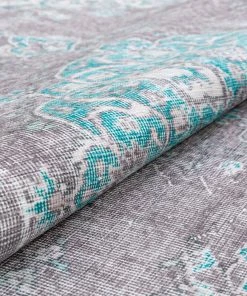 Well Woven Global Tarifa Vintage Bohemian Medallion Light Blue Machine Washable Rug By Chill Rugs