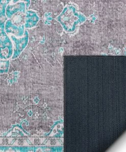 Well Woven Global Tarifa Vintage Bohemian Medallion Light Blue Machine Washable Rug By Chill Rugs