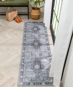 Well Woven Tarifa Vintage Bohemian Medallion Grey Machine Washable Rug Global 24 Well Woven Tarifa Vintage Bohemian Medallion Grey Machine Washable Rug Global