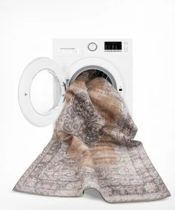 Well Woven Tarifa Vintage Bohemian Medallion Rust Machine Washable Rug