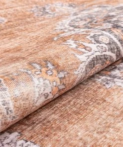 Well Woven Tarifa Vintage Bohemian Medallion Rust Machine Washable Rug