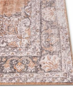 Well Woven Tarifa Vintage Bohemian Medallion Rust Machine Washable Rug