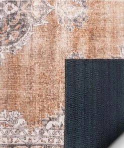 Well Woven Tarifa Vintage Bohemian Medallion Rust Machine Washable Rug