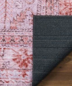 Well Woven Gila Machine Washable Vintage Bohemian Medallion Oriental Red Flat-Weave Distressed Rug Global