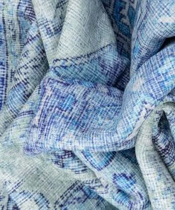 Well Woven Gila Machine Washable Vintage Bohemian Medallion Oriental Dark Blue Flat-Weave Distressed Rug