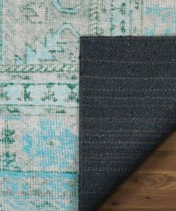 Well Woven Gila Machine Washable Vintage Bohemian Medallion Oriental Green Flat-Weave Distressed Rug Global