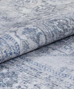 Well Woven Gila Machine Washable Vintage Bohemian Medallion Oriental Grey Flat-Weave Distressed Rug Global