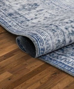 Well Woven Gila Machine Washable Vintage Bohemian Medallion Oriental Grey Flat-Weave Distressed Rug Global