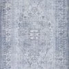 Well Woven Gila Machine Washable Vintage Bohemian Medallion Oriental Grey Flat-Weave Distressed Rug Global