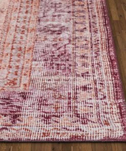 Well Woven Gila Machine Washable Vintage Bohemian Medallion Oriental Purple Flat-Weave Distressed Rug Global 20 Well Woven Gila Machine Washable Vintage Bohemian Medallion Oriental Purple Flat-Weave Distressed Rug Global