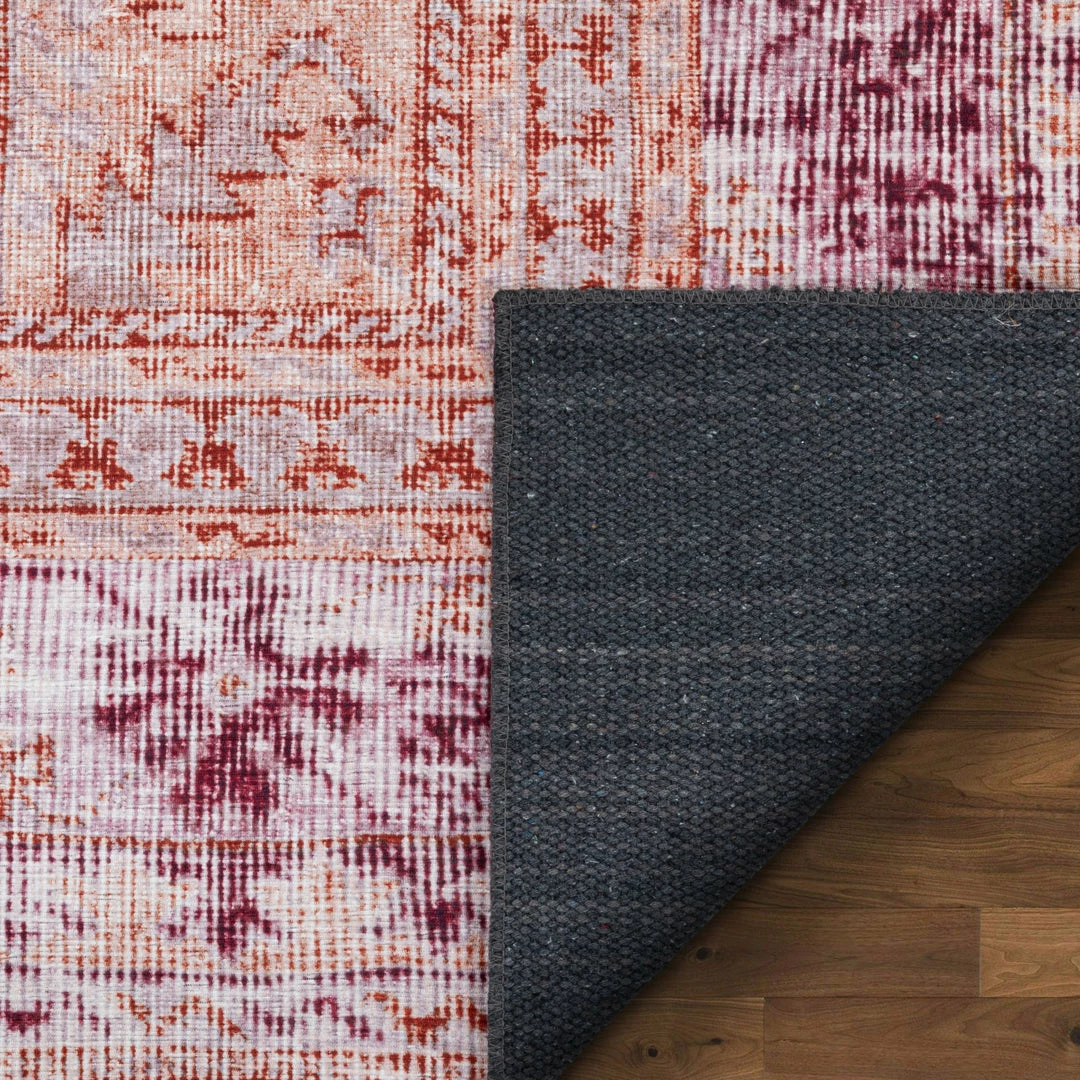 Well Woven Gila Machine Washable Vintage Bohemian Medallion Oriental Purple Flat-Weave Distressed Rug Global 3 Well Woven Gila Machine Washable Vintage Bohemian Medallion Oriental Purple Flat-Weave Distressed Rug Global