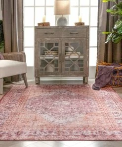 Well Woven Gila Machine Washable Vintage Bohemian Medallion Oriental Purple Flat-Weave Distressed Rug Global 28 Well Woven Gila Machine Washable Vintage Bohemian Medallion Oriental Purple Flat-Weave Distressed Rug Global