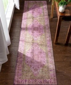 Well Woven Gila Machine Washable Vintage Bohemian Medallion Oriental Pink Flat-Weave Distressed Rug