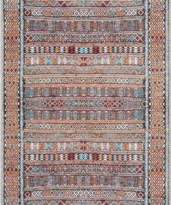 Well Woven Murcia Machine Washable Tribal Ethnic Vintage Red Flat-Weave Rug