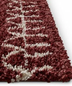 Well Woven Parley Maroon Modern Moroccan Shag Rug
