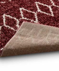 Well Woven Parley Maroon Modern Moroccan Shag Rug