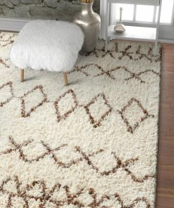 Well Woven Tribal Parley Natural Modern Moroccan Shag Rug By Chill Rugs 3'11