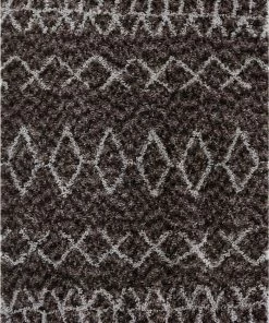 Well Woven Tribal Parley Dark Gray Modern Moroccan Shag Rug