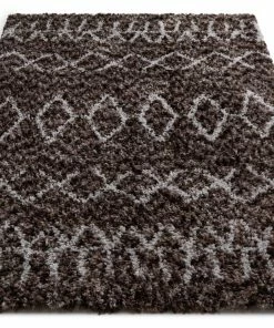 Well Woven Tribal Parley Dark Gray Modern Moroccan Shag Rug