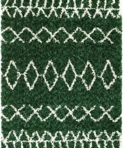 Well Woven Parley Green Modern Moroccan Shag Rug