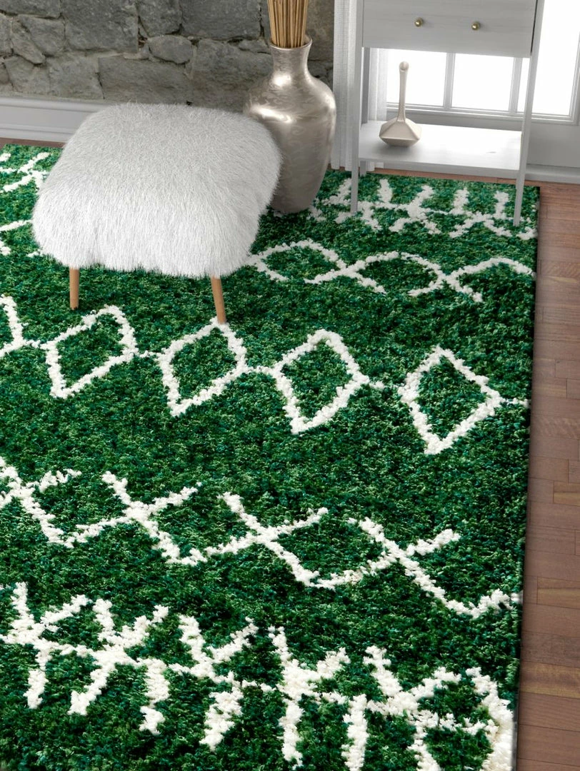 Well Woven Parley Green Modern Moroccan Shag Rug 3 Well Woven Parley Green Modern Moroccan Shag Rug