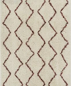 Well Woven Wazuu Maroon Modern Moroccan Shag Rug By Chill Rugs 3'11" X 5'3" Tribal