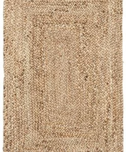Well Woven Jemma Jute Braided Pattern Natural Hand-Woven Chunky-Textured Rug Jute + Natural