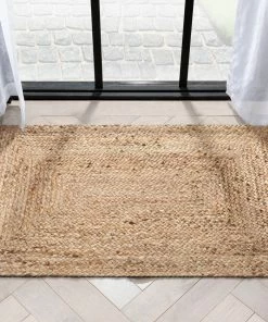 Well Woven Jemma Jute Braided Pattern Natural Hand-Woven Chunky-Textured Rug Jute + Natural