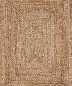 Well Woven Jemma Jute Braided Pattern Natural Hand-Woven Chunky-Textured Rug Jute + Natural