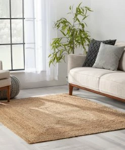Well Woven Jemma Jute Braided Pattern Natural Hand-Woven Chunky-Textured Rug Jute + Natural