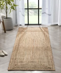 Well Woven Jemma Jute Braided Pattern Natural Hand-Woven Chunky-Textured Rug Jute + Natural