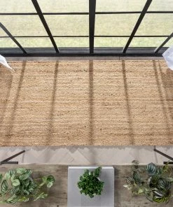 Well Woven Jemma Jute Braided Pattern Natural Hand-Woven Chunky-Textured Rug Jute + Natural
