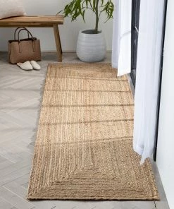 Well Woven Jemma Jute Braided Pattern Natural Hand-Woven Chunky-Textured Rug Jute + Natural