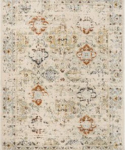 Well Woven Kian Cream Vintage Panel Distressed Rug
