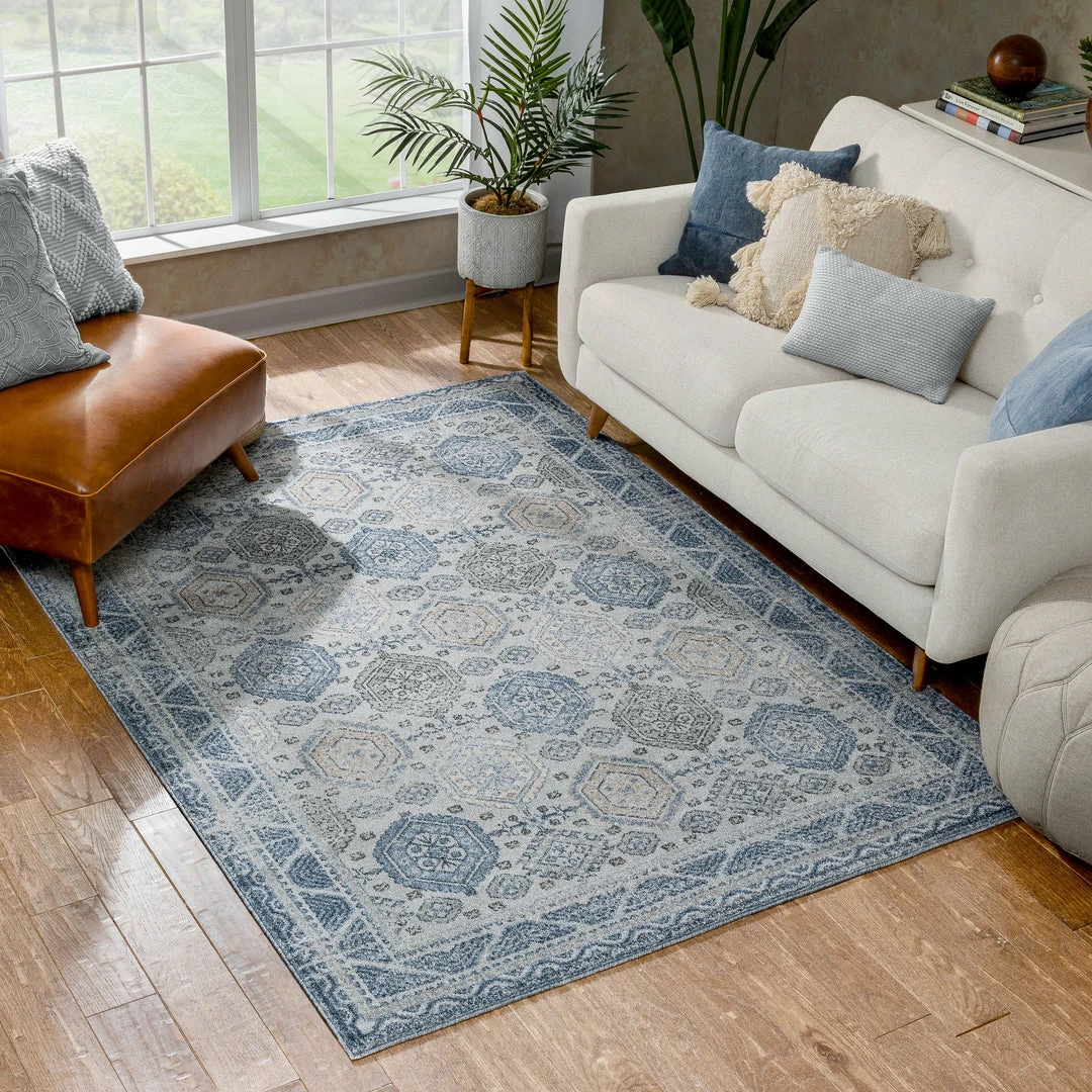 Well Woven Global Abigail Blue Vintage Distressed Geometric Rug 5 Well Woven Global Abigail Blue Vintage Distressed Geometric Rug