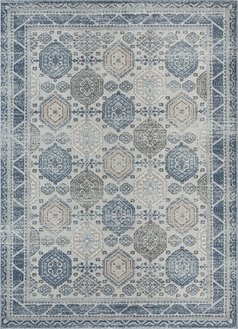 Well Woven Global Abigail Blue Vintage Distressed Geometric Rug 1 Well Woven Global Abigail Blue Vintage Distressed Geometric Rug