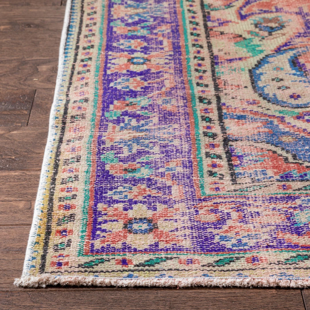 Well Woven Canan Crimson & Purple Oriental Medallion One-of-a-Kind Handmade Wool Area Rug 5'11" X 9'4" Global 5 Well Woven Canan Crimson & Purple Oriental Medallion One-of-a-Kind Handmade Wool Area Rug 5'11" X 9'4" Global