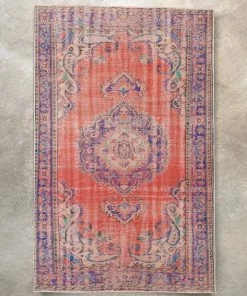Well Woven Canan Crimson & Purple Oriental Medallion One-of-a-Kind Handmade Wool Area Rug 5'11" X 9'4" Global 7 Well Woven Canan Crimson & Purple Oriental Medallion One-of-a-Kind Handmade Wool Area Rug 5'11