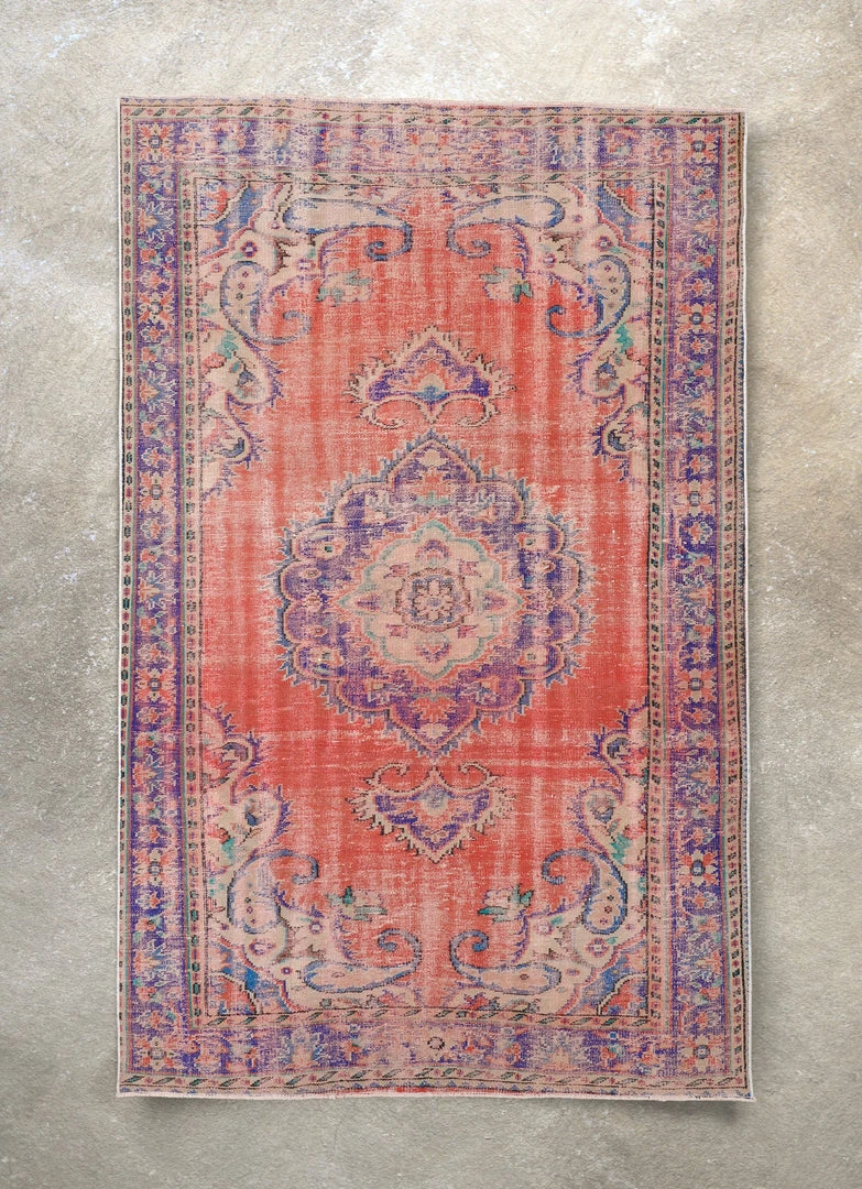 Well Woven Canan Crimson & Purple Oriental Medallion One-of-a-Kind Handmade Wool Area Rug 5'11" X 9'4" Global 3 Well Woven Canan Crimson & Purple Oriental Medallion One-of-a-Kind Handmade Wool Area Rug 5'11" X 9'4" Global