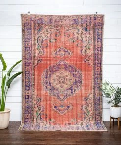 Well Woven Canan Crimson & Purple Oriental Medallion One-of-a-Kind Handmade Wool Area Rug 5'11" X 9'4" Global