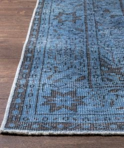 Well Woven Austin Light Blue Overdyed Medallion One-of-a-Kind Handmade Wool Area Rug 6'2" X 10'2" 9 Well Woven Austin Light Blue Overdyed Medallion One-of-a-Kind Handmade Wool Area Rug 6'2