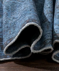 Well Woven Austin Light Blue Overdyed Medallion One-of-a-Kind Handmade Wool Area Rug 6'2" X 10'2" 8 Well Woven Austin Light Blue Overdyed Medallion One-of-a-Kind Handmade Wool Area Rug 6'2