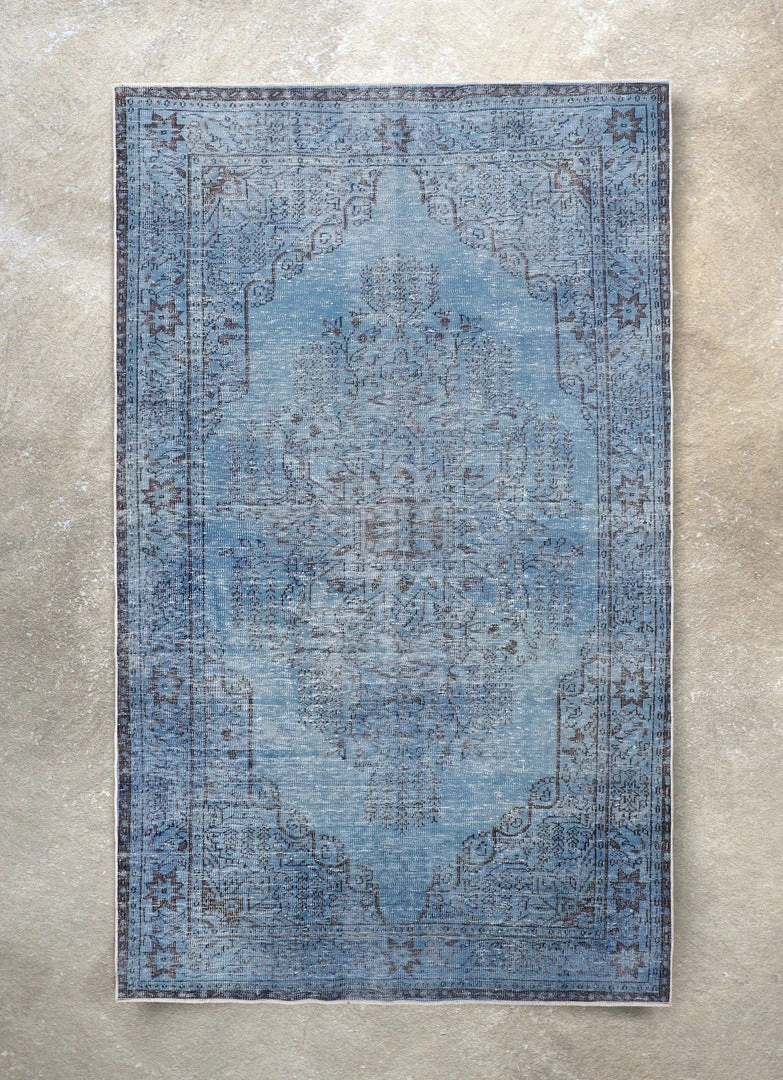 Well Woven Austin Light Blue Overdyed Medallion One-of-a-Kind Handmade Wool Area Rug 6'2" X 10'2" 3 Well Woven Austin Light Blue Overdyed Medallion One-of-a-Kind Handmade Wool Area Rug 6'2" X 10'2"